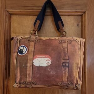Anthropologie Vintage-Inspired Brown Tote